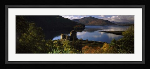 Framed Castle on a hill, Eilean Donan, Loch Duich, Highlands Region, Inverness-Shire, Scotland Print