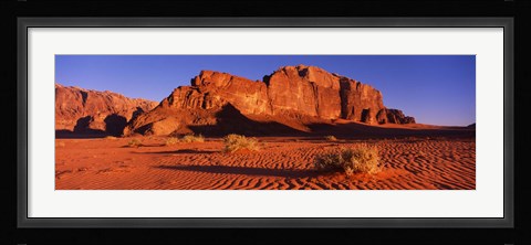 Framed Rock formations in a desert, Jebel Um Ishrin, Wadi Rum, Jordan Print