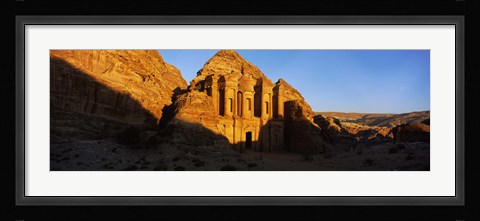 Framed Deep shadows at the monastery, Al Deir Temple, Wadi Musa, Petra, Jordan Print