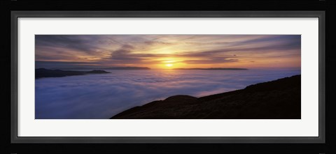 Framed Sunset over a lake, Loch Lomond, Argyll And Bute, Scotland Print