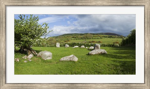 Framed Piper&#39;s Stone, Bronze Age Stone Circle (1400-800 BC) of 14 Granite Boulders, Near Hollywood, County Wicklow, Ireland Print