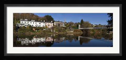 Framed Riverside Houses and Daly's Bridge over the River Lee at the Mardyke,Cork City, Ireland Print
