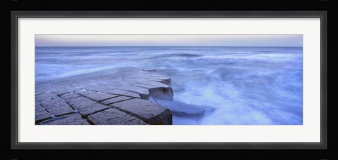 Framed Basalt rock, Berwick Upon Tweed, Scotland Print