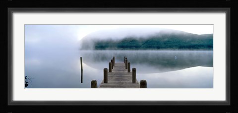 Framed Fog over a lake, St. Mary's Loch, Scotland Print