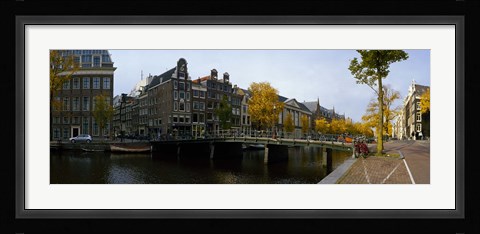 Framed Bridge Over a Canal, Amsterdam, Netherlands Print