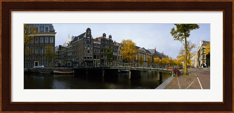 Framed Bridge Over a Canal, Amsterdam, Netherlands Print