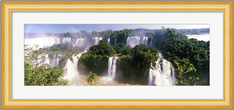 Framed Landscape of floodwaters at Iguacu Falls, Brazil Print