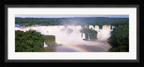 Framed Aerial view of the Iguacu Falls, Brazil Print