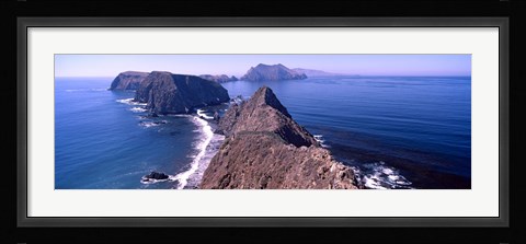Framed Islands in the ocean, Anacapa Island, Santa Cruz Island, California, USA Print