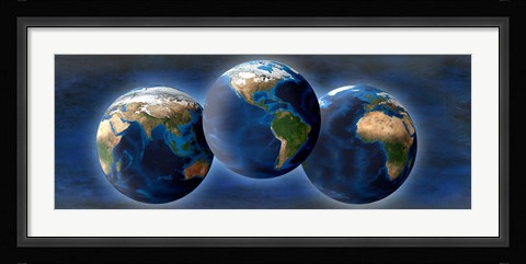 Framed Three earths Print