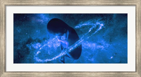 Framed Baby in universe Print