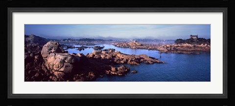 Framed Ploumanac'h Harbour, Cote de Granit Rose, Ploumanach, Perros-Guirec, Cotes-D'Armor, Brittany, France Print
