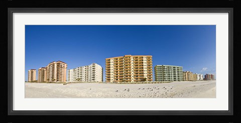 Framed Beachfront buildings on Gulf Of Mexico, Orange Beach, Baldwin County, Alabama, USA Print