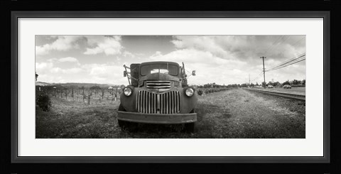 Framed Old truck in a field, Napa Valley, California, USA Print