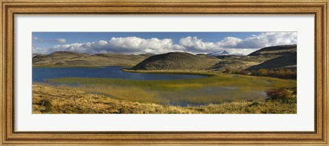 Framed Pond with sedges, Torres del Paine National Park, Chile Print