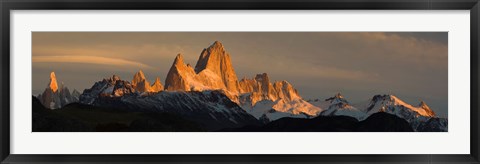 Framed Mountains at sunset, Mt Fitzroy, Cerro Torre, Argentine Glaciers National Park, Argentina Print
