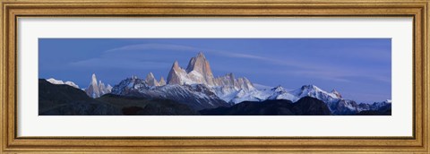 Framed Low angle view of mountains, Mt Fitzroy, Cerro Torre, Argentine Glaciers National Park, Argentina Print