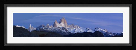 Framed Low angle view of mountains, Mt Fitzroy, Cerro Torre, Argentine Glaciers National Park, Argentina Print