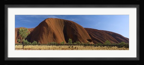 Framed Sandstone rock formations, Uluru, Northern Territory, Australia Print