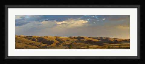 Framed Ranchland in late afternoon, Wyoming, USA Print