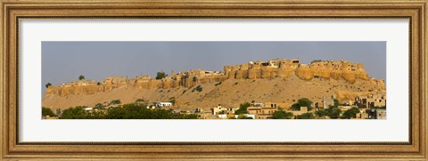 Framed Low angle view of a fort on hill, Jaisalmer Fort, Jaisalmer, Rajasthan, India Print