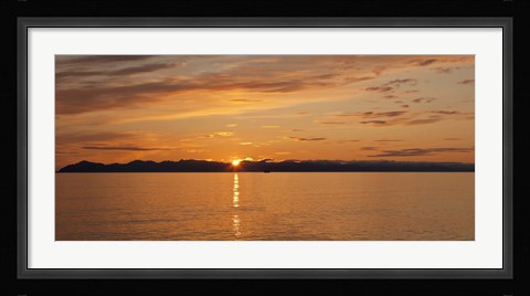 Framed Ocean at sunset, Inside Passage, Alaska, USA Print