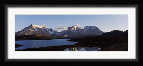 Framed Lake Pehoe in Torres Del Paine National Park, Patagonia, Chile Print
