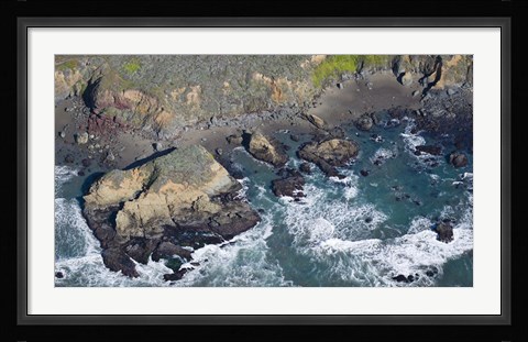 Framed Aerial view of a coast, San Luis Obispo County, California, USA Print