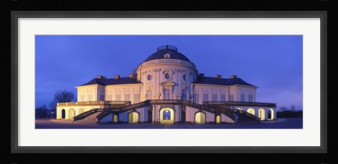 Framed Castle Solitude lit up at night, Stuttgart, Baden-Wurttemberg, Germany Print