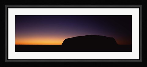 Framed Silhouette of Ayers Rock formations on a landscape, Uluru-Kata Tjuta National Park, Northern Territory, Australia Print