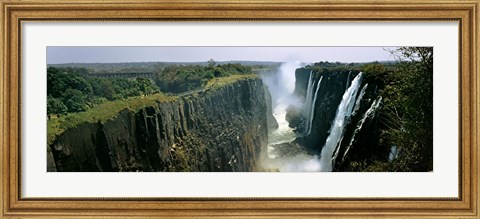 Framed Looking down the Victoria Falls Gorge from the Zambian side, Zambia Print