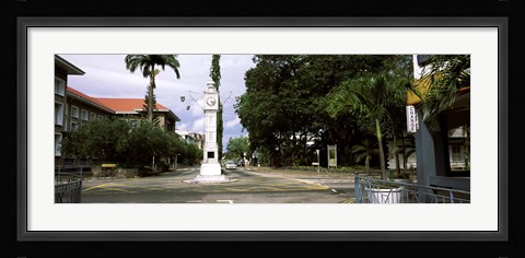 Framed Clock tower in a city, Victoria, Mahe Island, Seychelles Print
