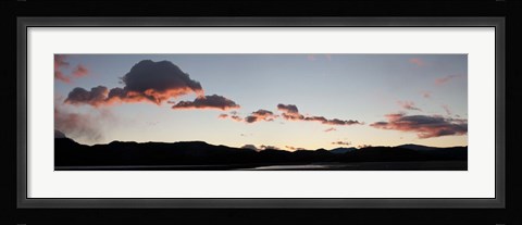 Framed Clouds over mountains at sunrise, Lago Grey, Torres Del Paine National Park, Chile Print