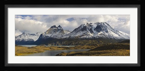 Framed Clouds over snowcapped mountain, Grand Paine, Mt Almirante Nieto, Torres Del Paine National Park, Chile Print