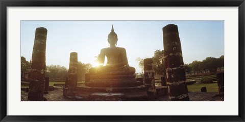 Framed Statue of Buddha at sunset, Sukhothai Historical Park, Sukhothai, Thailand Print
