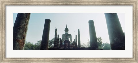 Framed Statue of Buddha at a temple, Sukhothai Historical Park, Sukhothai, Thailand Print