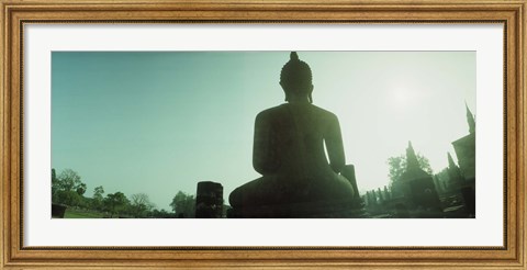 Framed Back of a statue of Buddha, Sukhothai Historical Park, Sukhothai, Thailand Print