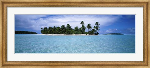 Framed Clouds over an island, Aitutaki, Cook Islands Print