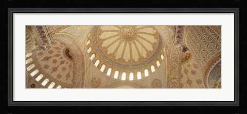 Framed Interiors of a Blue Mosque, Istanbul, Turkey Print