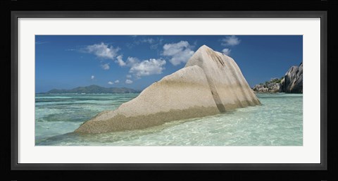 Framed Boulders on the beach, Anse Source d'Argent, La Digue Island, Seychelles Print