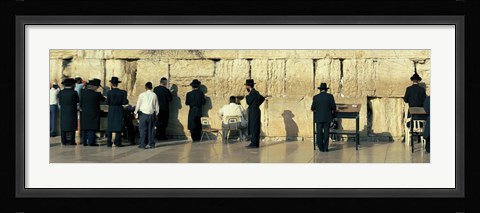 Framed People praying at Wailing Wall, Jerusalem, Israel Print