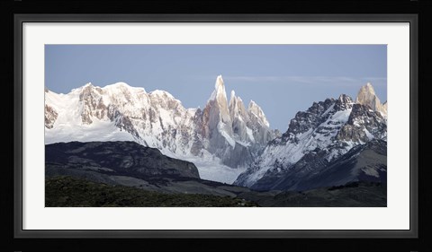 Framed Snowcapped mountain range, Mt Fitzroy, Argentine Glaciers National Park, Santa Cruz Province, Patagonia, Argentina Print
