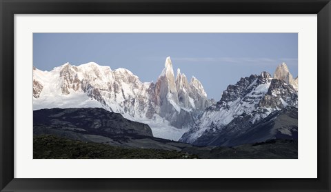 Framed Snowcapped mountain range, Mt Fitzroy, Argentine Glaciers National Park, Santa Cruz Province, Patagonia, Argentina Print