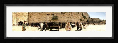 Framed People praying in front of the Wailing Wall, Jerusalem, Israel Print