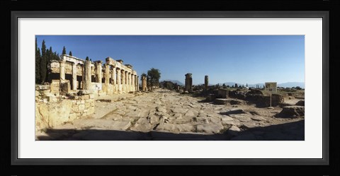 Framed Ruins of the Roman town of Hierapolis at Pamukkale, Anatolia, Central Anatolia Region, Turkey Print