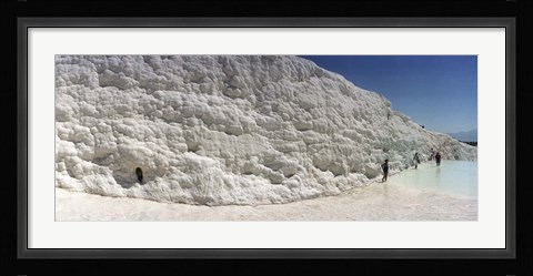 Framed Tourists at a hot springs and travertine pool, Pamukkale, Denizli Province, Turkey Print