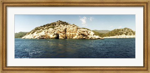 Framed Pirates Cave in the Mediterranean sea, Sunken City, Kekova, Antalya Province, Turkey Print