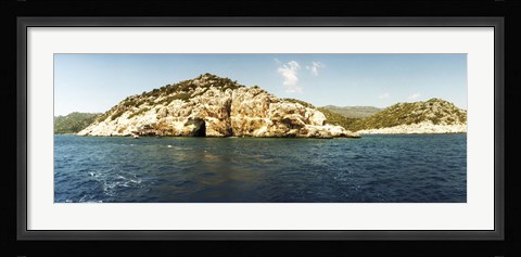 Framed Pirates Cave in the Mediterranean sea, Sunken City, Kekova, Antalya Province, Turkey Print