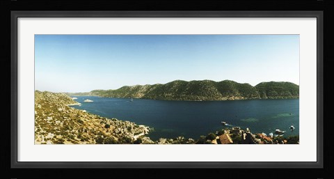 Framed Mediterranean Sea at Kekova, Lycia, Antalya Province, Turkey Print