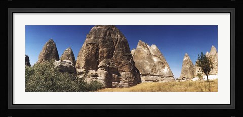 Framed Close up of rock formations in Cappadocia, Central Anatolia Region, Turkey Print